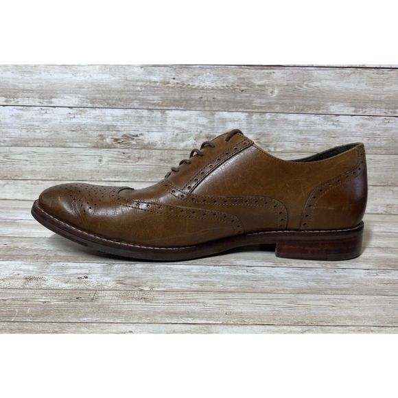 J & M 1850 Shoes Mens 10.5 Brown Leather Wingtip Oxford Laced Brazil main image 5